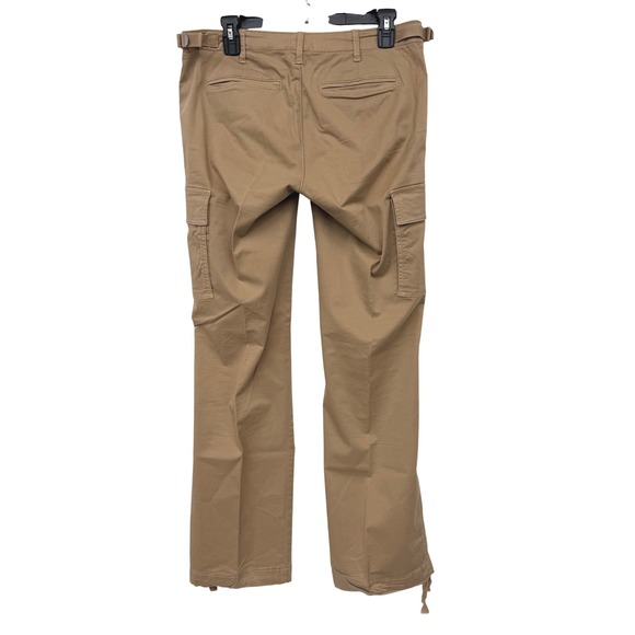 Tory Burch Khaki Tan Cargo Pants Women Size 28 Cinch Waist Drawstring Hem - Picture 7 of 10